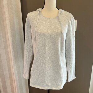 Exertek Women's Oatmeal Long Sleeve Medium-weight T-shirt Hoody, Size Medium